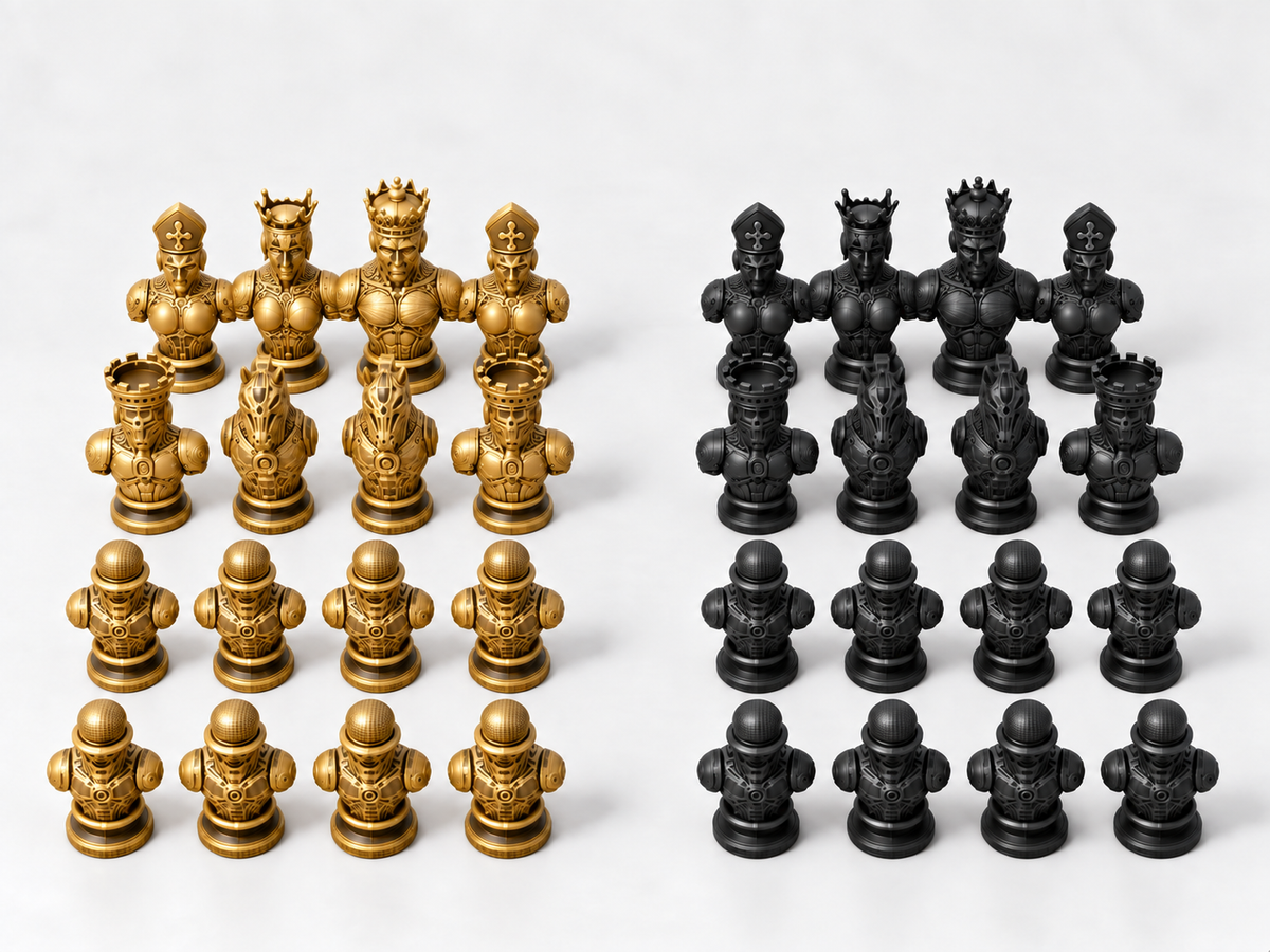 Droid – Mechanisches Schachfigurenset mit 32 Figuren – Ansicht 5