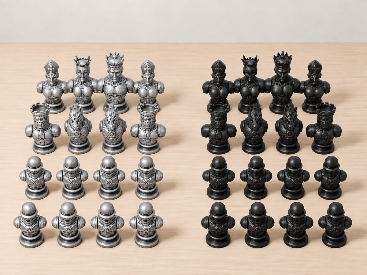 Droid – Mechanisches Schachfigurenset mit 32 Figuren – Ansicht 8