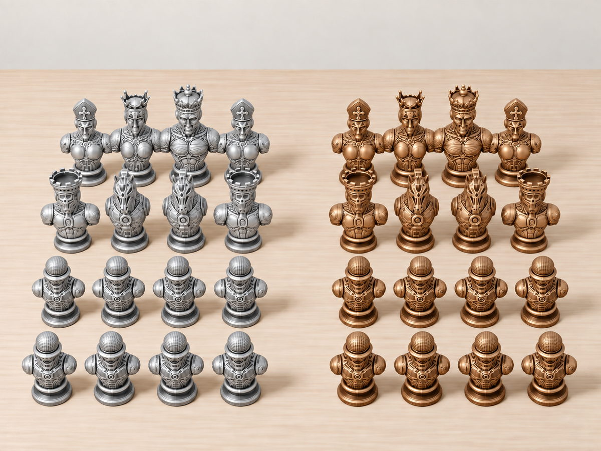 Droid – Mechanisches Schachfigurenset mit 32 Figuren – Ansicht 10