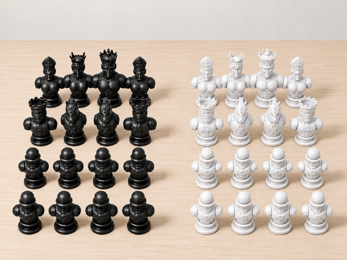 Droid – Mechanisches Schachfigurenset mit 32 Figuren – Ansicht 11