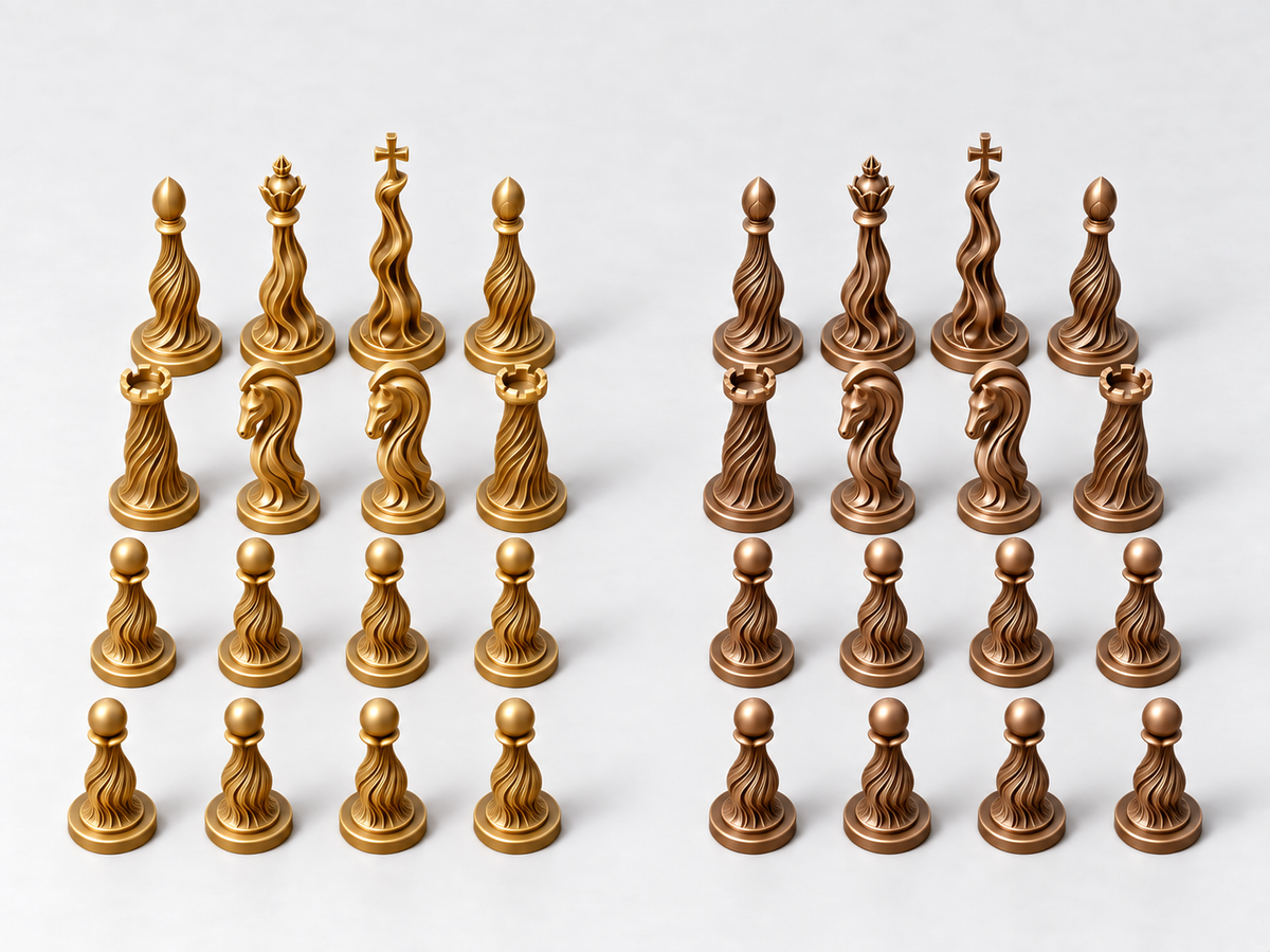 Organica – Skulpturales Schachfigurenset mit 32 Figuren – Ansicht 7