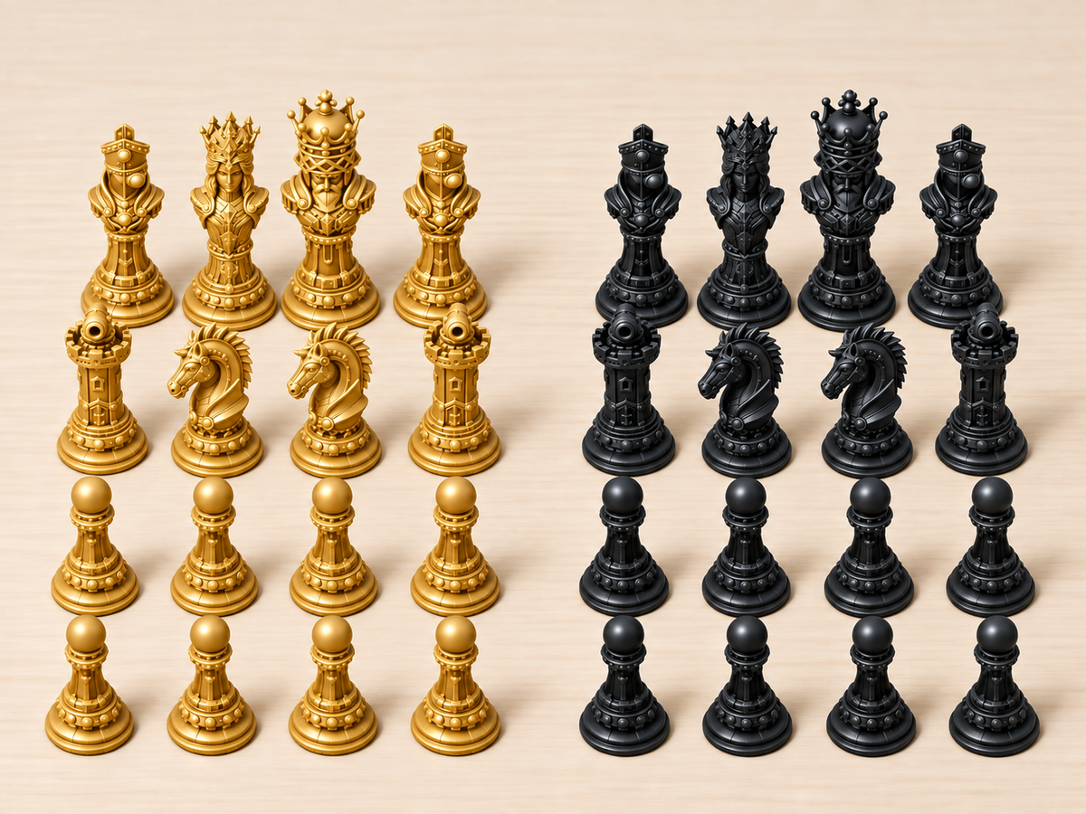 Brass Syndicate – Steampunk-Schachfigurenset mit 32 Figuren – Ansicht 5