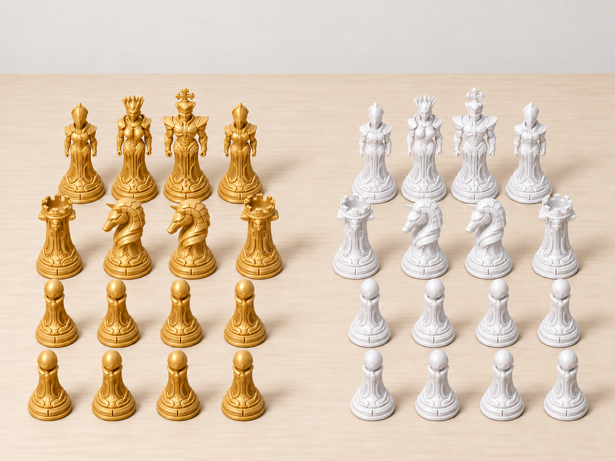 Cyborg Ascendancy – Futuristisches Schachfigurenset mit 32 Figuren – Ansicht 6