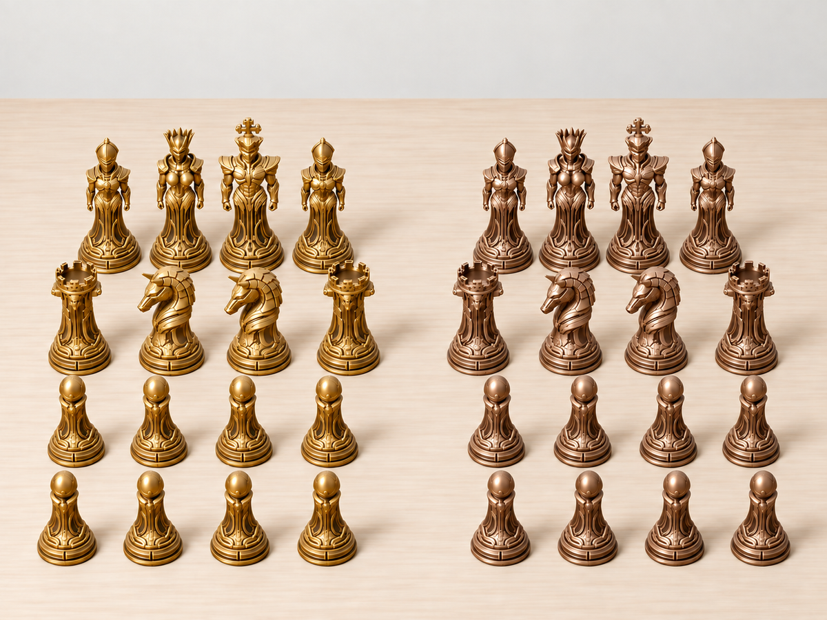Cyborg Ascendancy – Futuristisches Schachfigurenset mit 32 Figuren – Ansicht 7