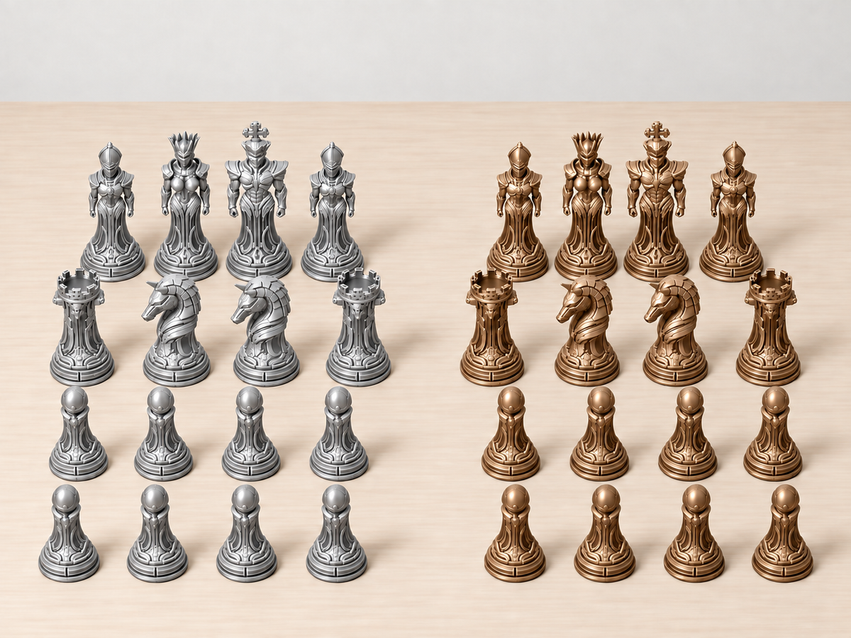 Cyborg Ascendancy – Futuristisches Schachfigurenset mit 32 Figuren – Ansicht 10