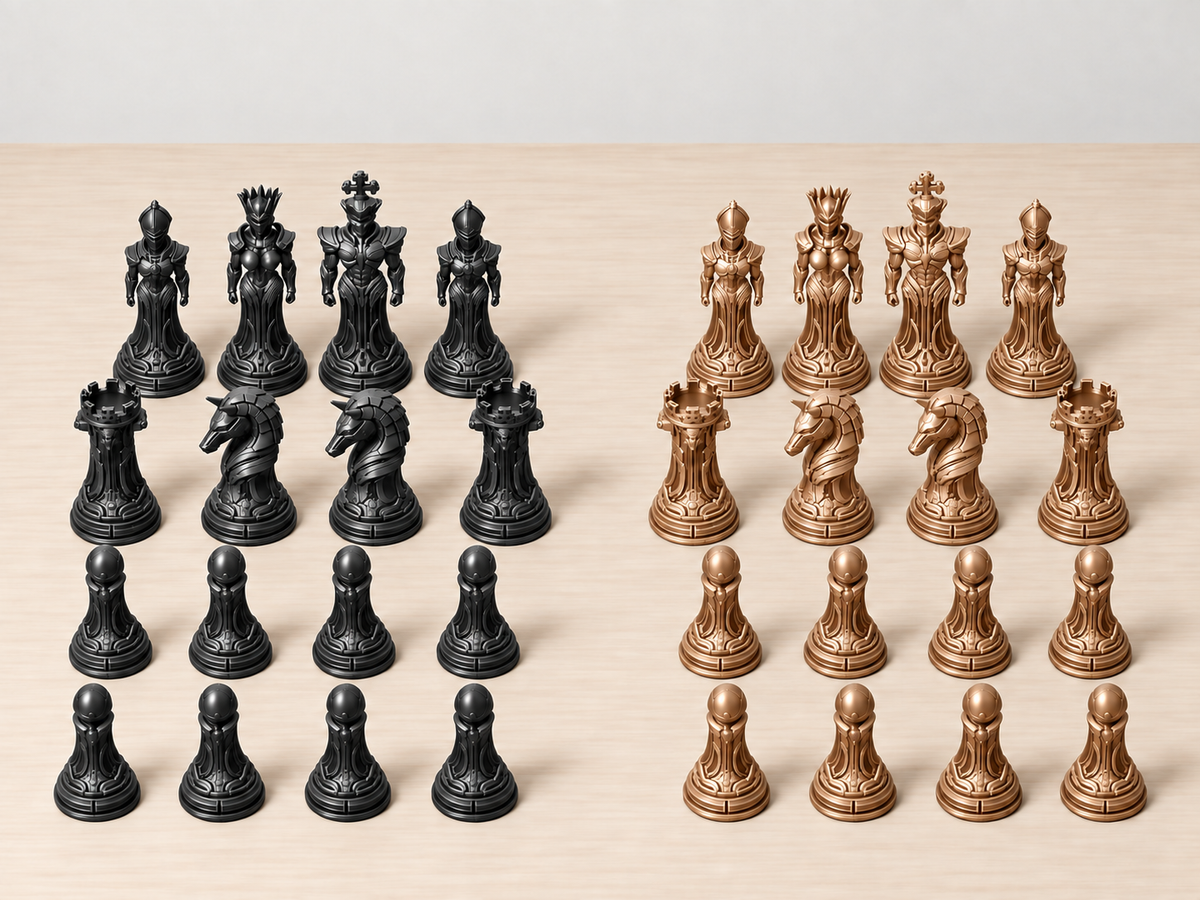 Cyborg Ascendancy – Futuristisches Schachfigurenset mit 32 Figuren – Ansicht 12