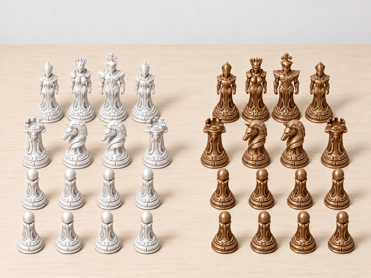 Cyborg Ascendancy – Futuristisches Schachfigurenset mit 32 Figuren – Ansicht 13