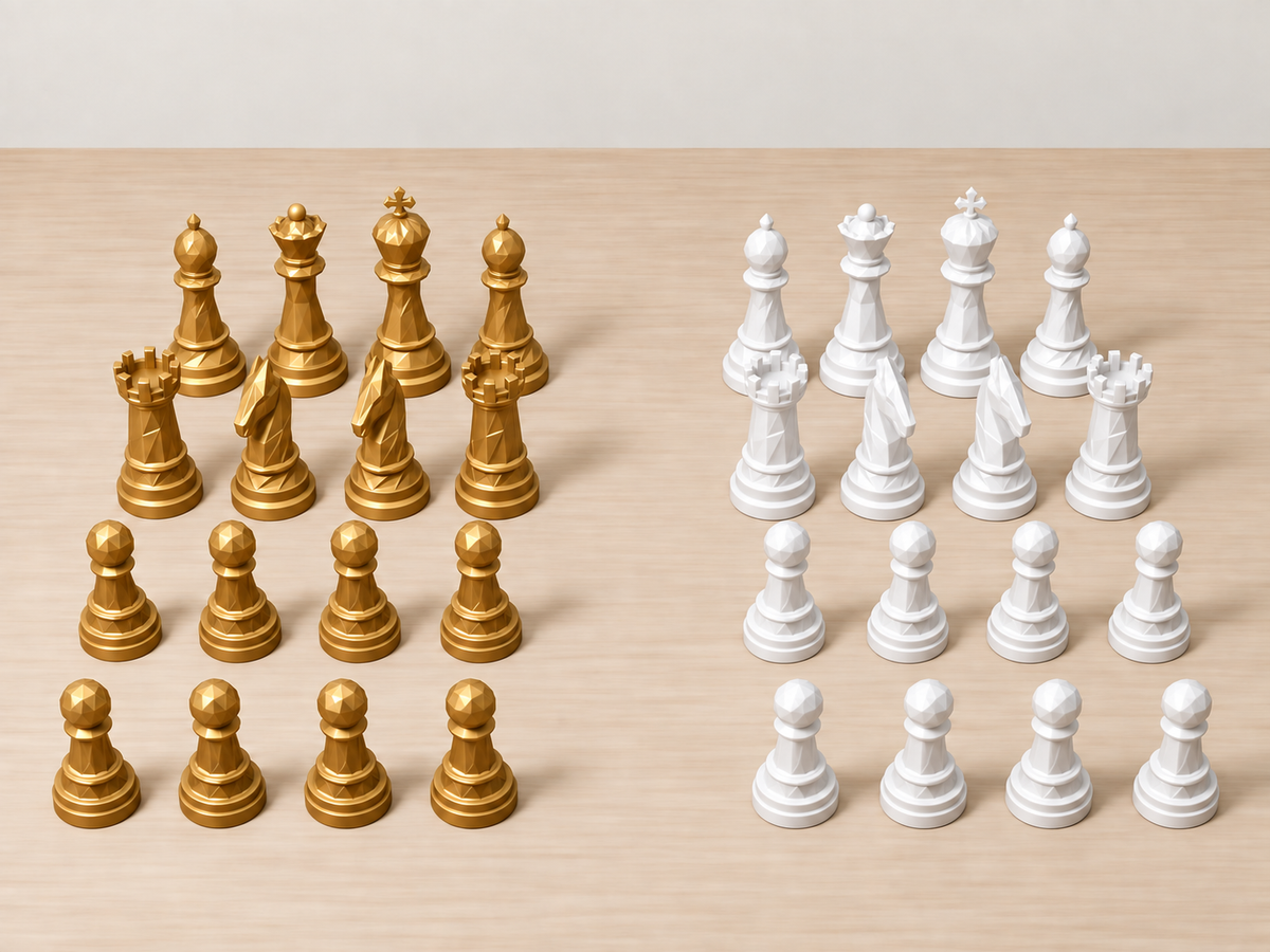 Monarch Noir – facettiertes Schachfigurenset mit 32 Figuren – Ansicht 6