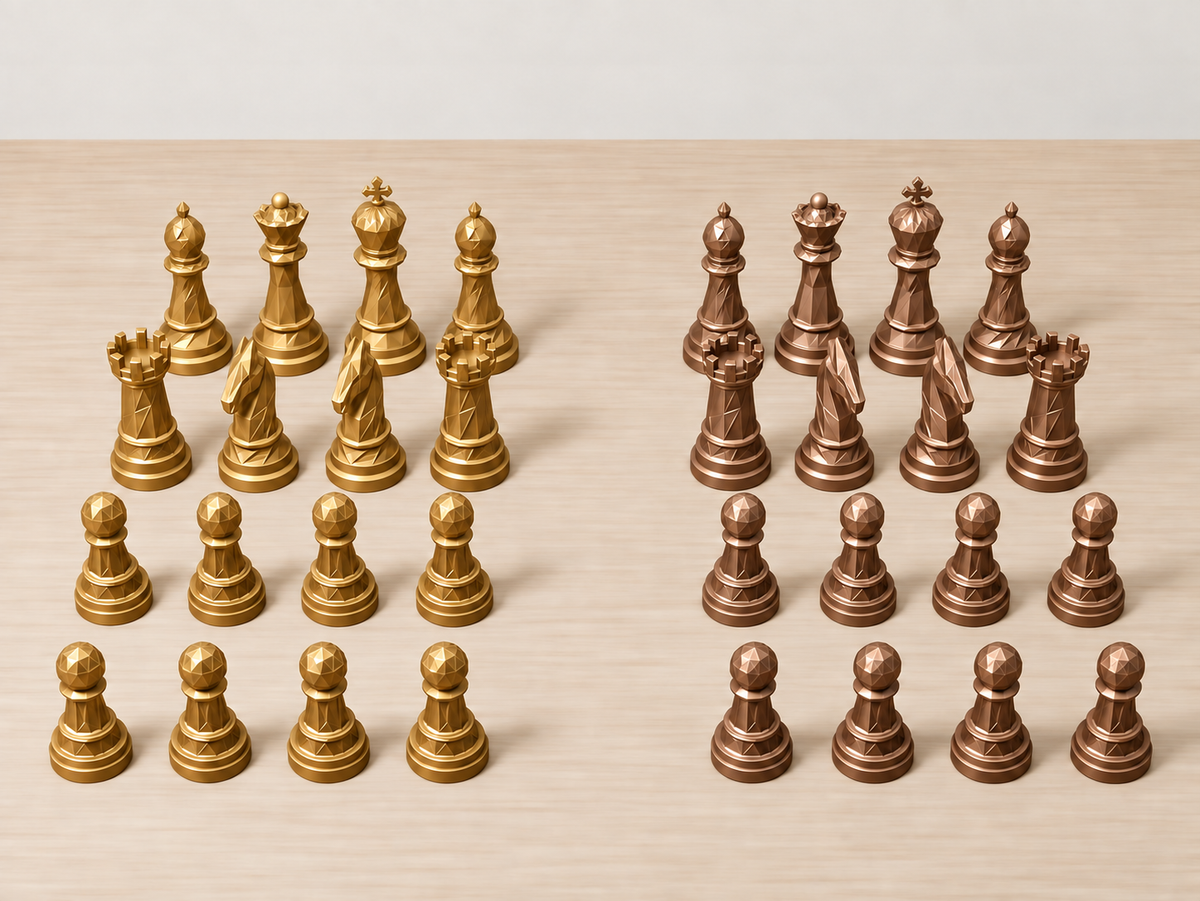 Monarch Noir – facettiertes Schachfigurenset mit 32 Figuren – Ansicht 7