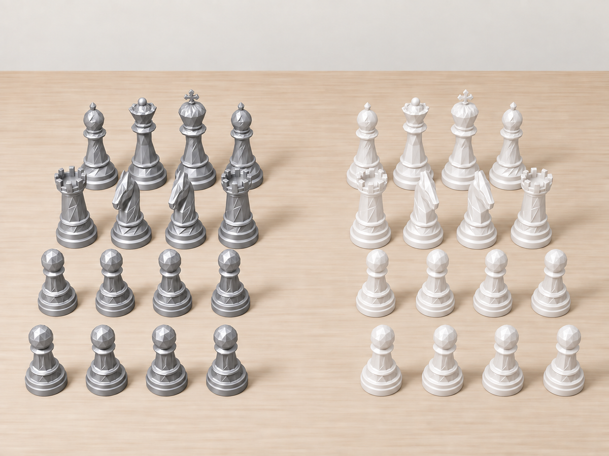 Monarch Noir – facettiertes Schachfigurenset mit 32 Figuren – Ansicht 9