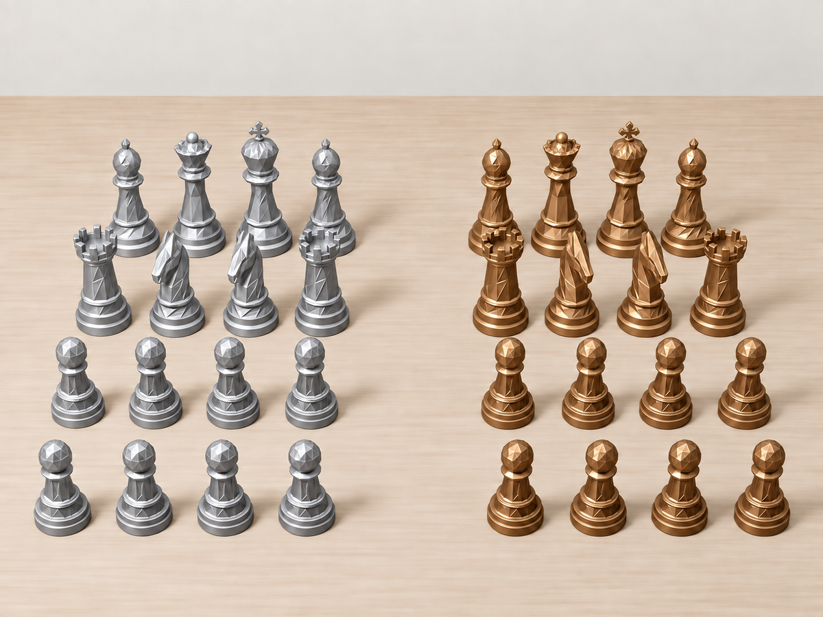 Monarch Noir – facettiertes Schachfigurenset mit 32 Figuren – Ansicht 10