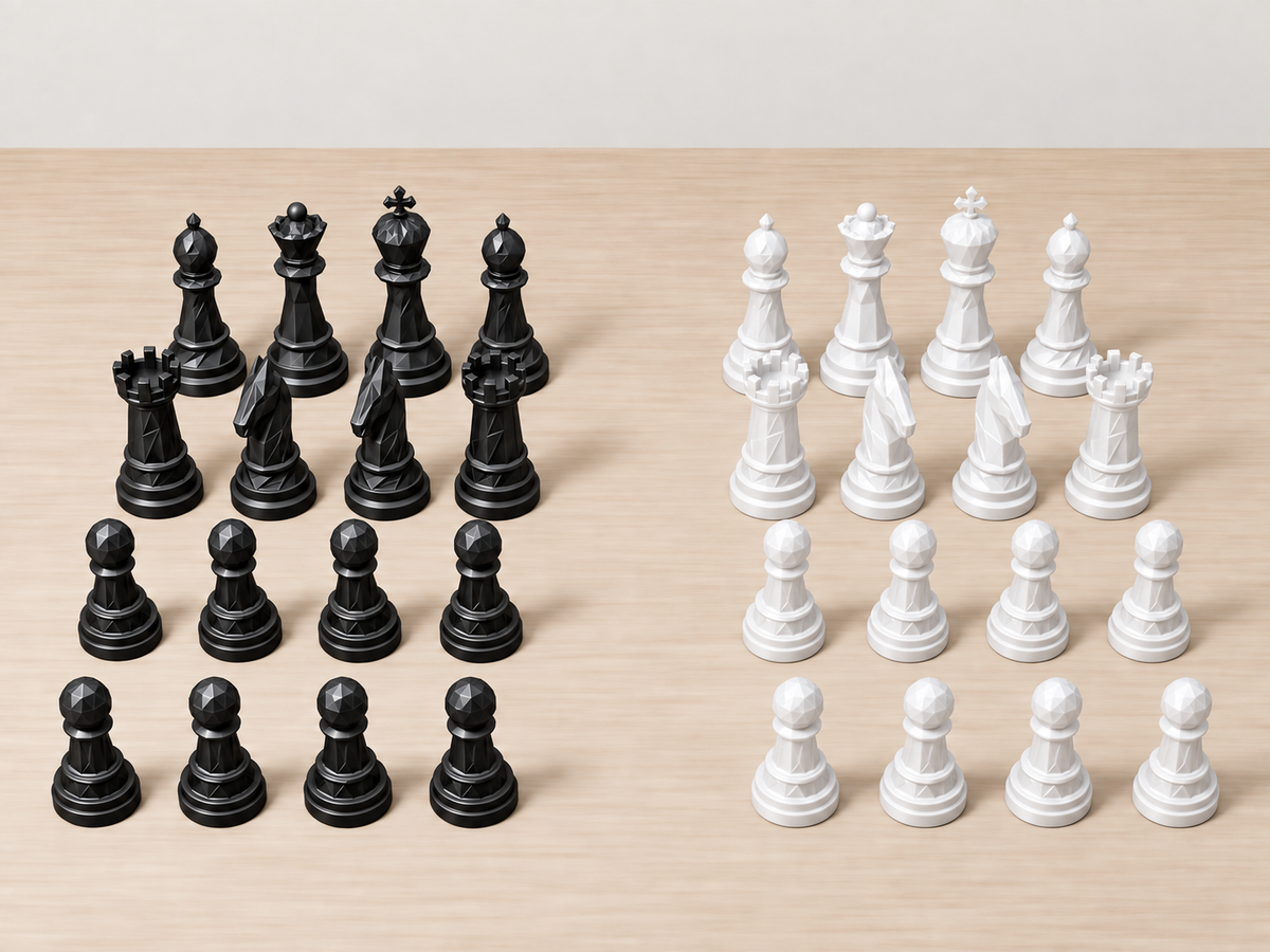 Monarch Noir – facettiertes Schachfigurenset mit 32 Figuren – Ansicht 11