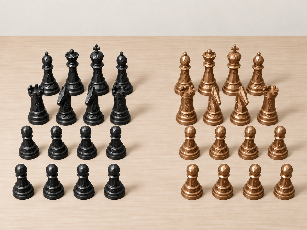 Monarch Noir – facettiertes Schachfigurenset mit 32 Figuren – Ansicht 12
