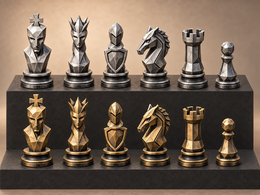 Shadowglow – Fantasy-Schachfigurenset mit 32 Figuren – Ansicht 1