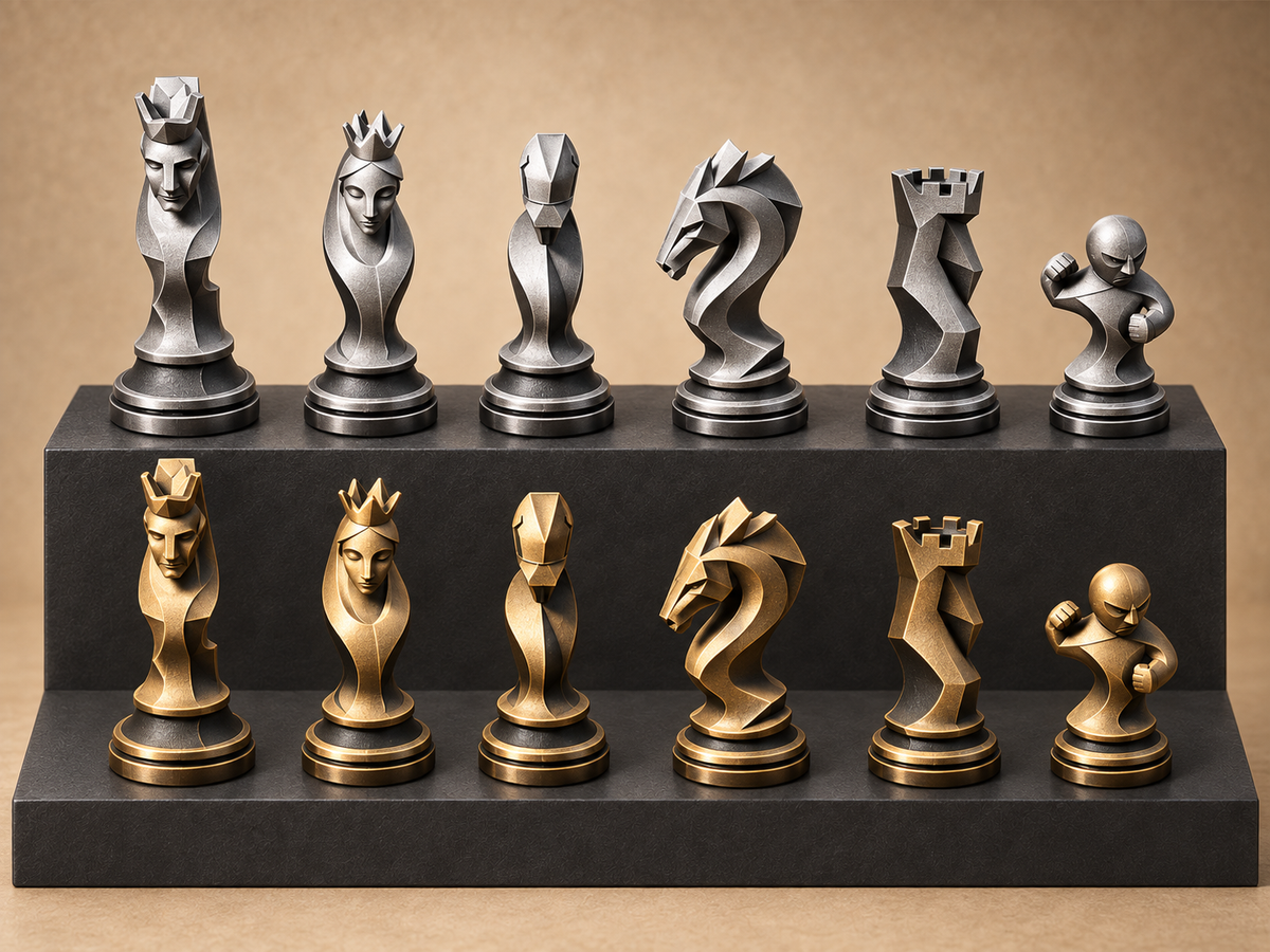 Fragmenta – skulpturales Schachfigurenset mit 32 Figuren – Ansicht 1