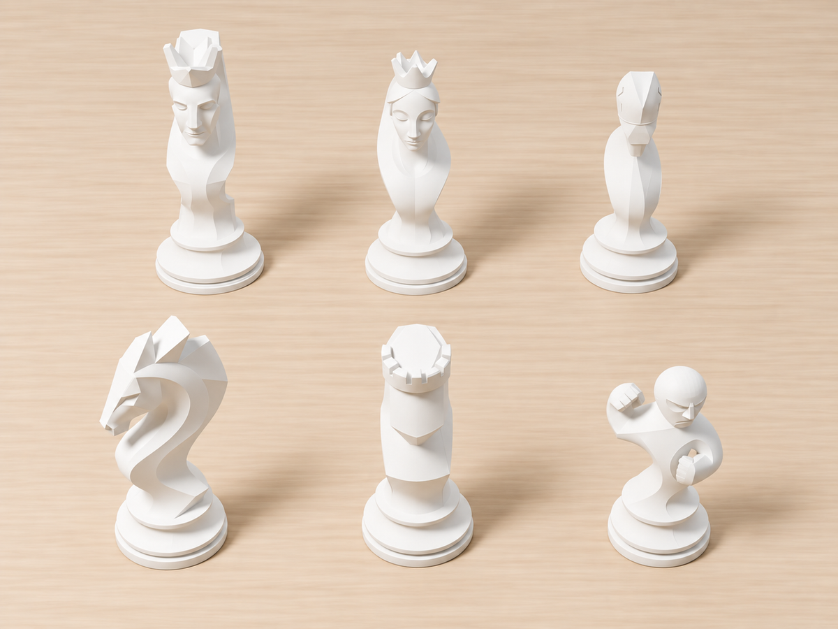 Fragmenta – skulpturales Schachfigurenset mit 32 Figuren – Ansicht 2