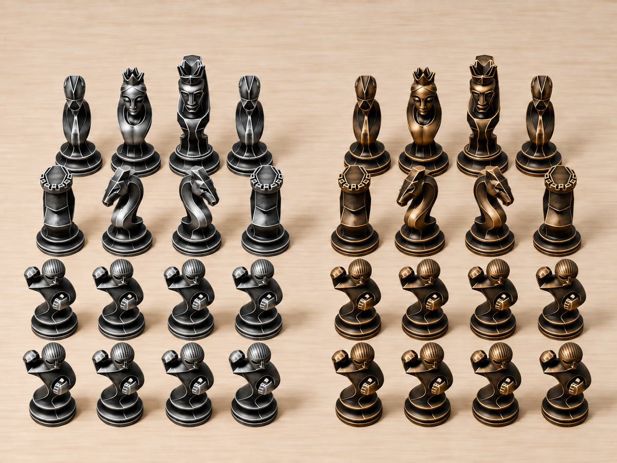 Fragmenta – skulpturales Schachfigurenset mit 32 Figuren – Ansicht 3