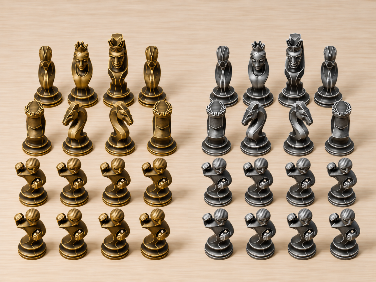 Fragmenta – skulpturales Schachfigurenset mit 32 Figuren – Ansicht 4