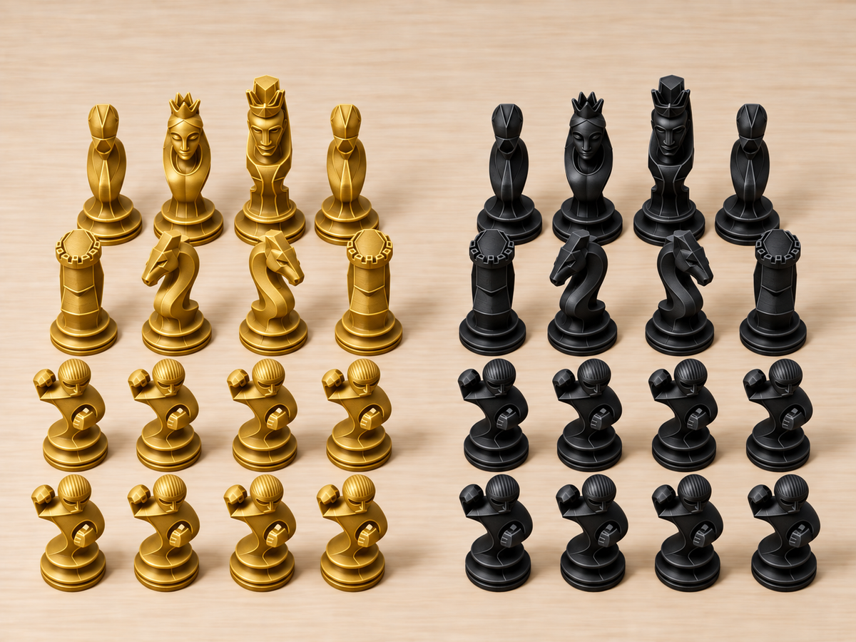 Fragmenta – skulpturales Schachfigurenset mit 32 Figuren – Ansicht 5