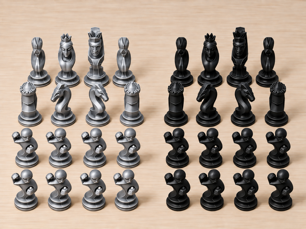 Fragmenta – skulpturales Schachfigurenset mit 32 Figuren – Ansicht 8
