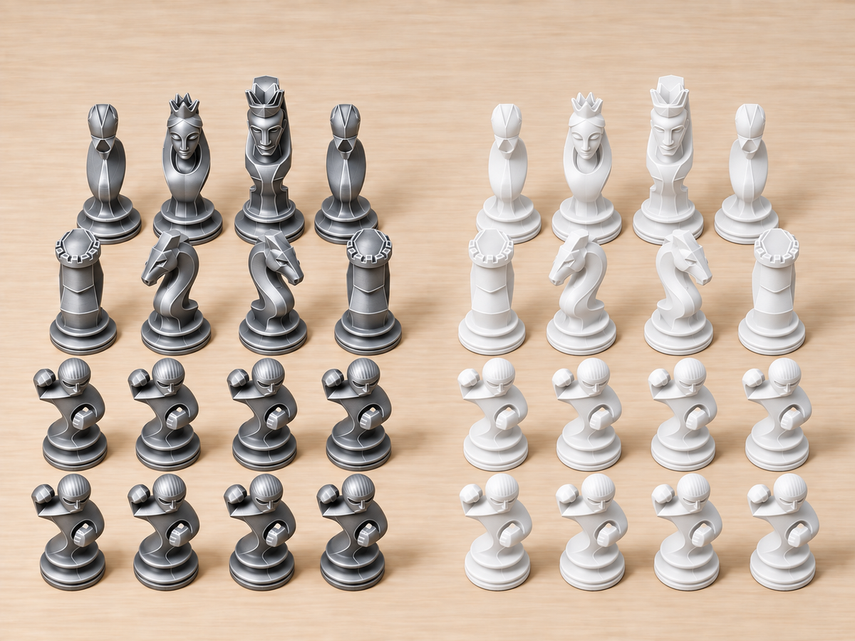 Fragmenta – skulpturales Schachfigurenset mit 32 Figuren – Ansicht 9