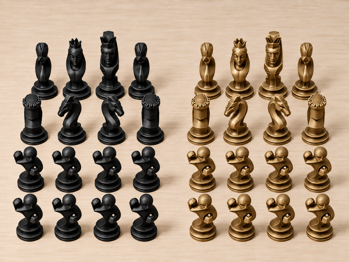 Fragmenta – skulpturales Schachfigurenset mit 32 Figuren – Ansicht 12
