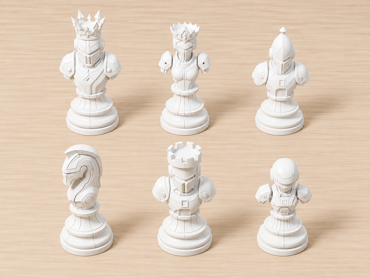 Celestial Dynasty – futuristisches Schachfigurenset mit 32 Figuren – Ansicht 2