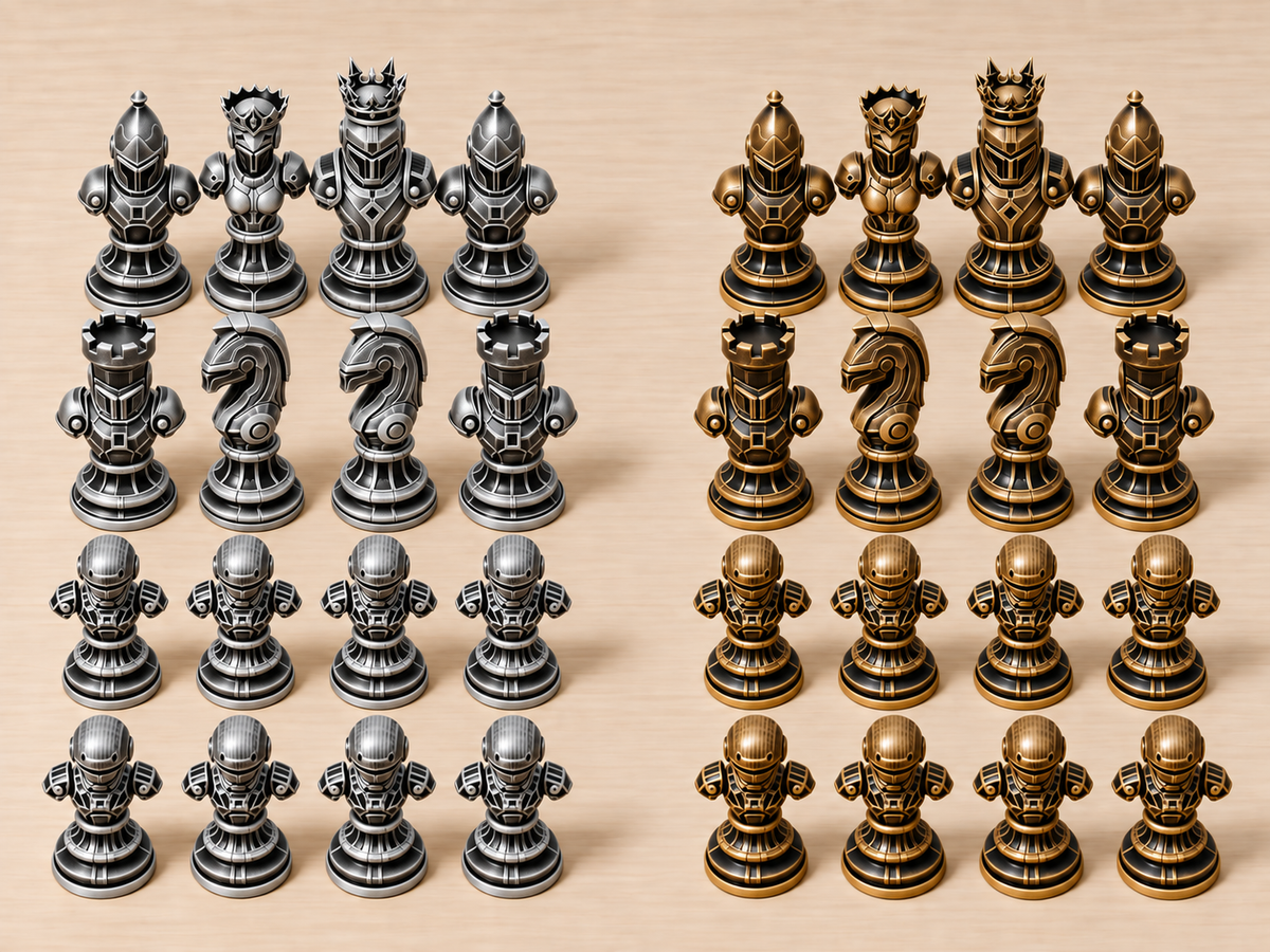 Celestial Dynasty – futuristisches Schachfigurenset mit 32 Figuren – Ansicht 3