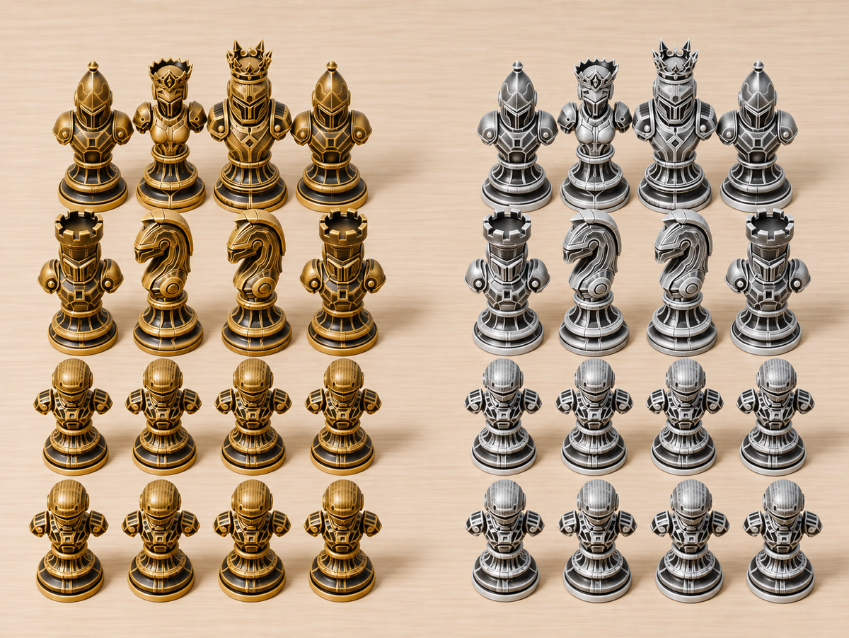 Celestial Dynasty – futuristisches Schachfigurenset mit 32 Figuren – Ansicht 4