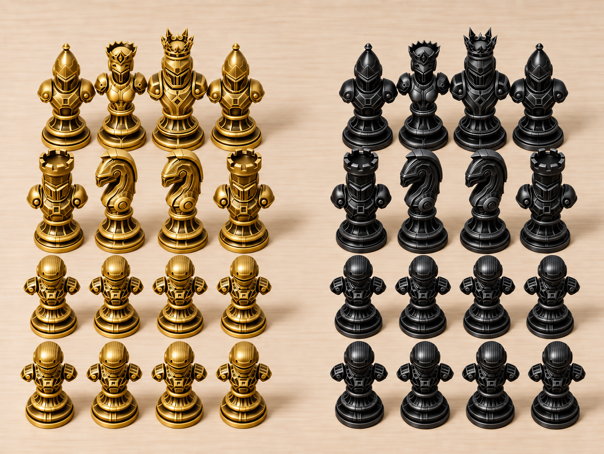 Celestial Dynasty – futuristisches Schachfigurenset mit 32 Figuren – Ansicht 5