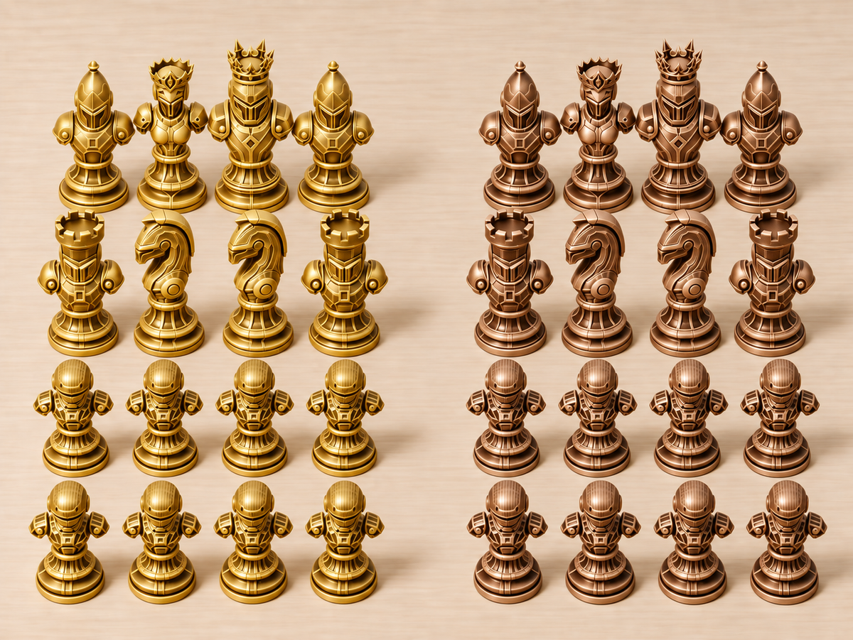 Celestial Dynasty – futuristisches Schachfigurenset mit 32 Figuren – Ansicht 7