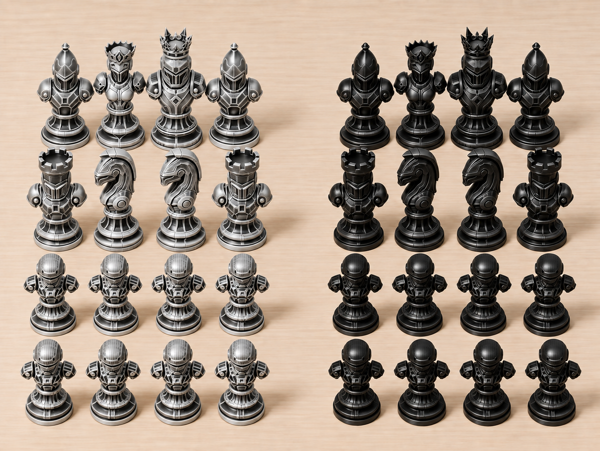 Celestial Dynasty – futuristisches Schachfigurenset mit 32 Figuren – Ansicht 8