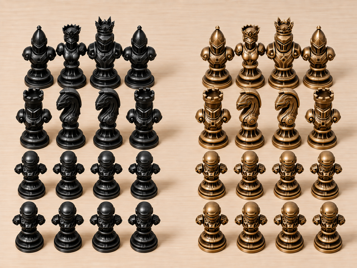 Celestial Dynasty – futuristisches Schachfigurenset mit 32 Figuren – Ansicht 12