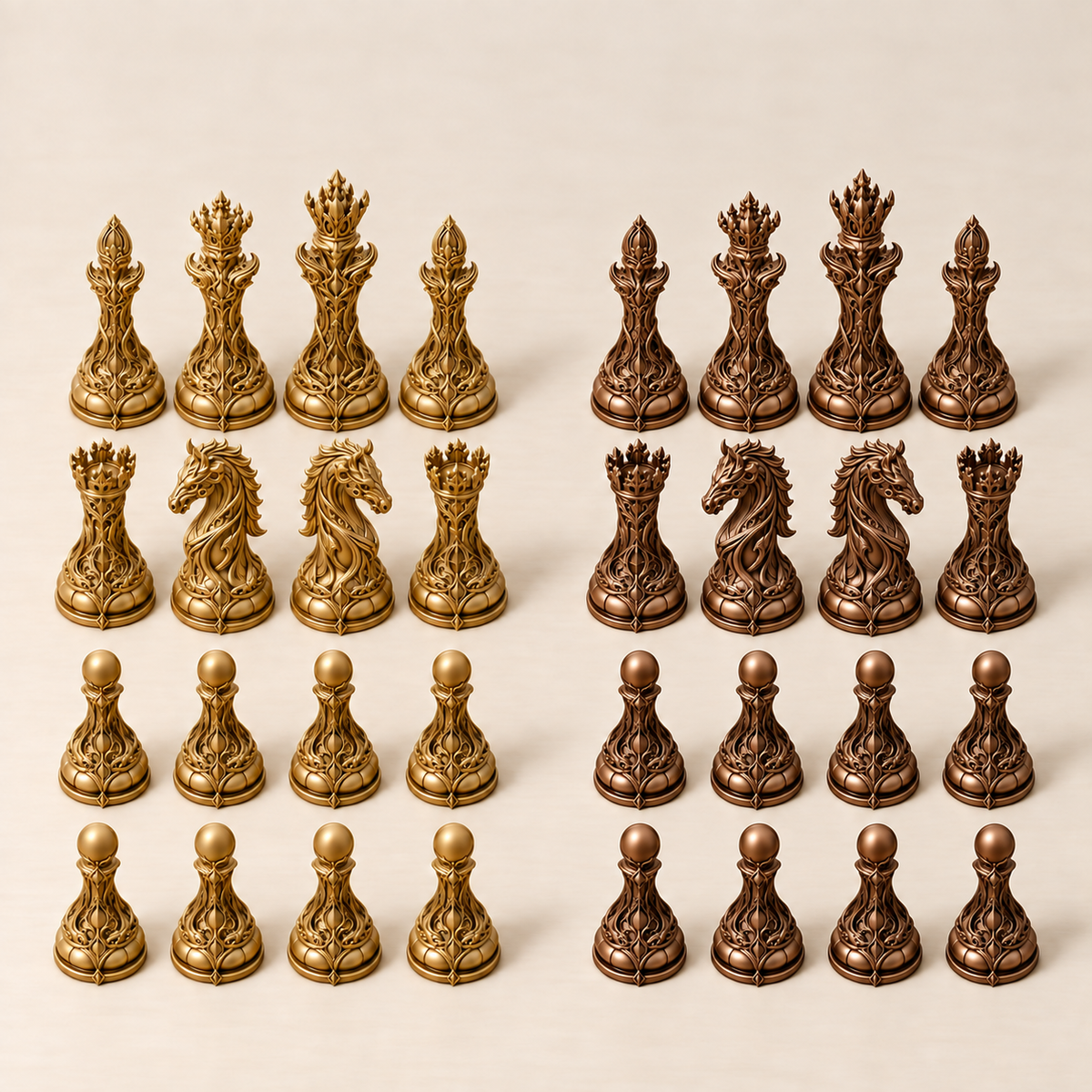 Verdant Liturgy – organisches Fantasy-Schachfigurenset mit 32 Figuren – Ansicht 7