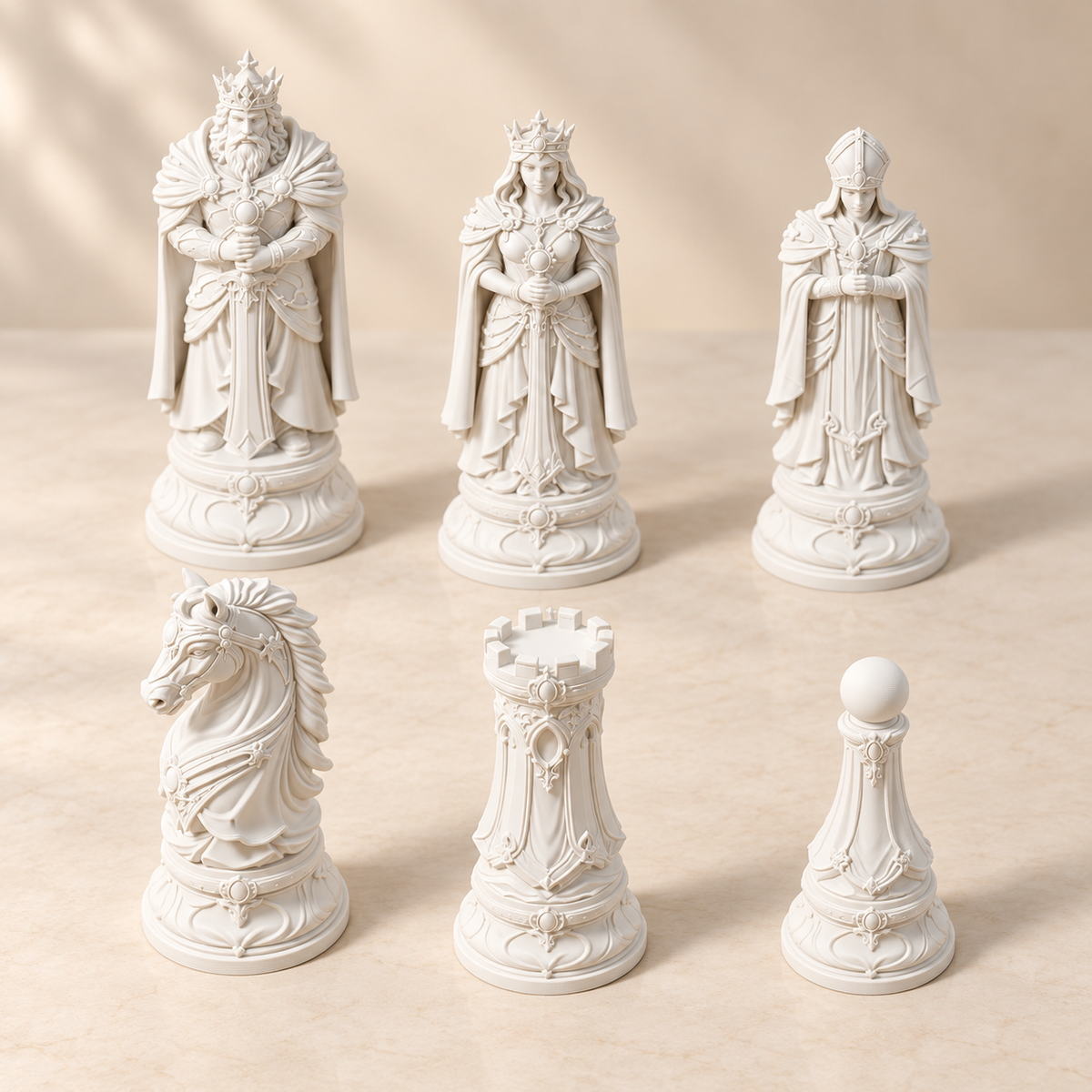 The Golden Empire – königliches Fantasy-Schachfigurenset mit 32 Figuren – Ansicht 2