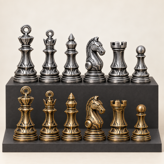 Cyber 1.0 – futuristisches Schachfigurenset mit 32 Figuren – Ansicht 1