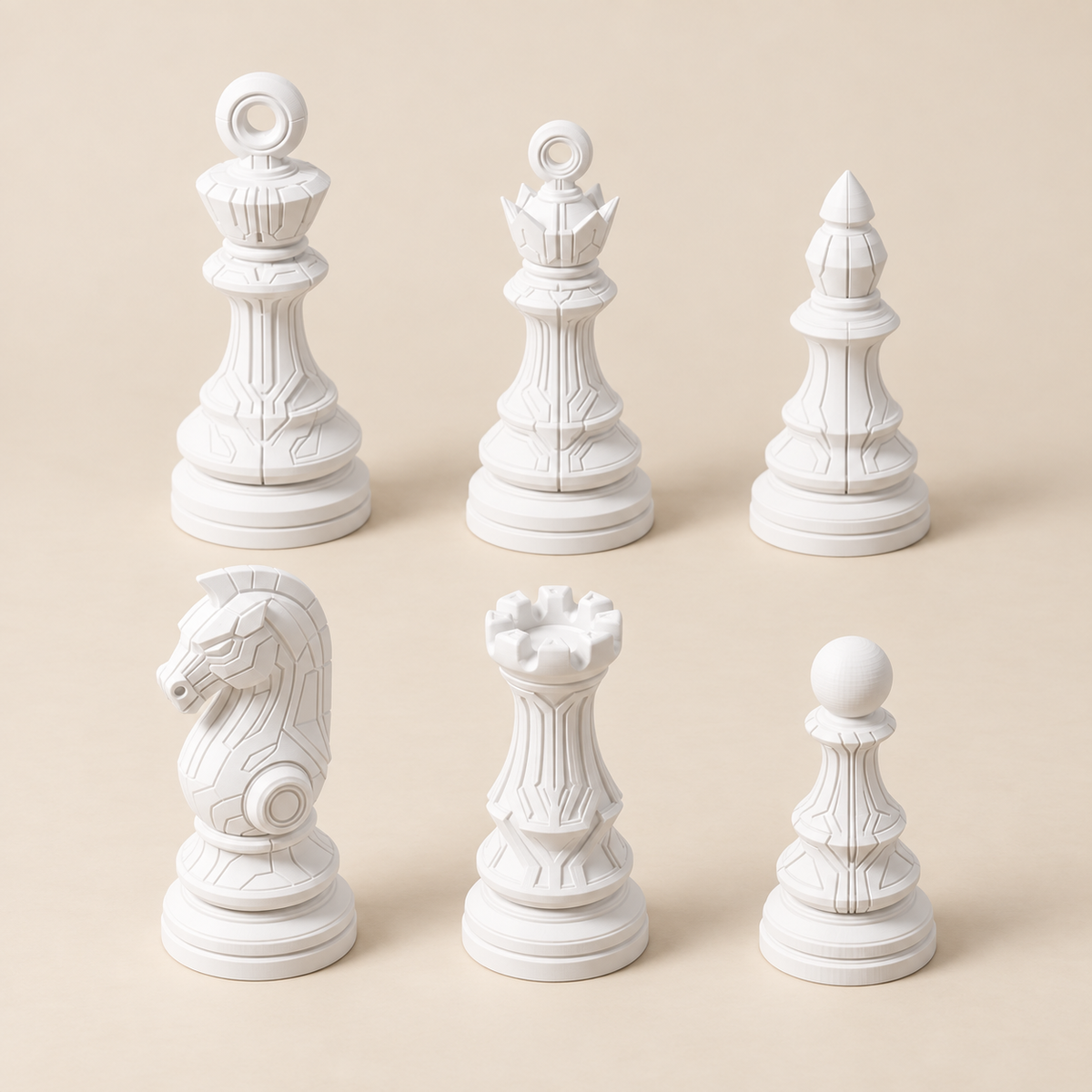 Cyber 1.0 – futuristisches Schachfigurenset mit 32 Figuren – Ansicht 2