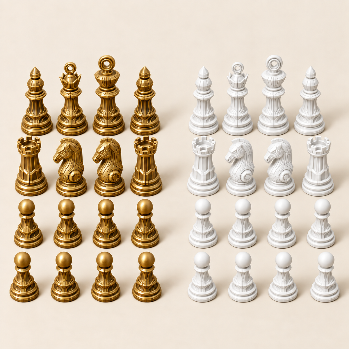 Cyber 1.0 – futuristisches Schachfigurenset mit 32 Figuren – Ansicht 6