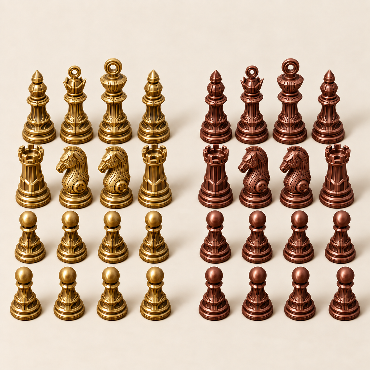 Cyber 1.0 – futuristisches Schachfigurenset mit 32 Figuren – Ansicht 7