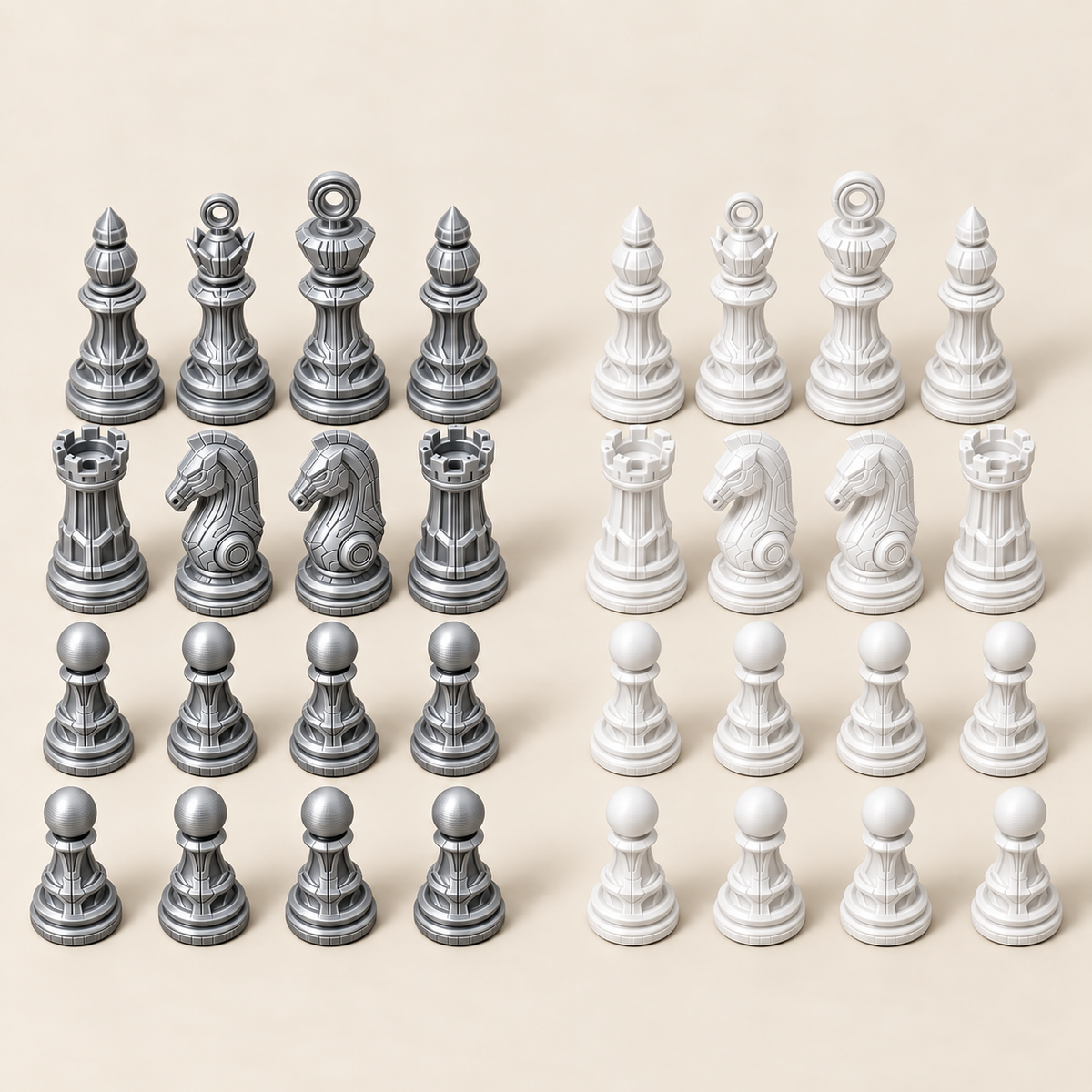 Cyber 1.0 – futuristisches Schachfigurenset mit 32 Figuren – Ansicht 9
