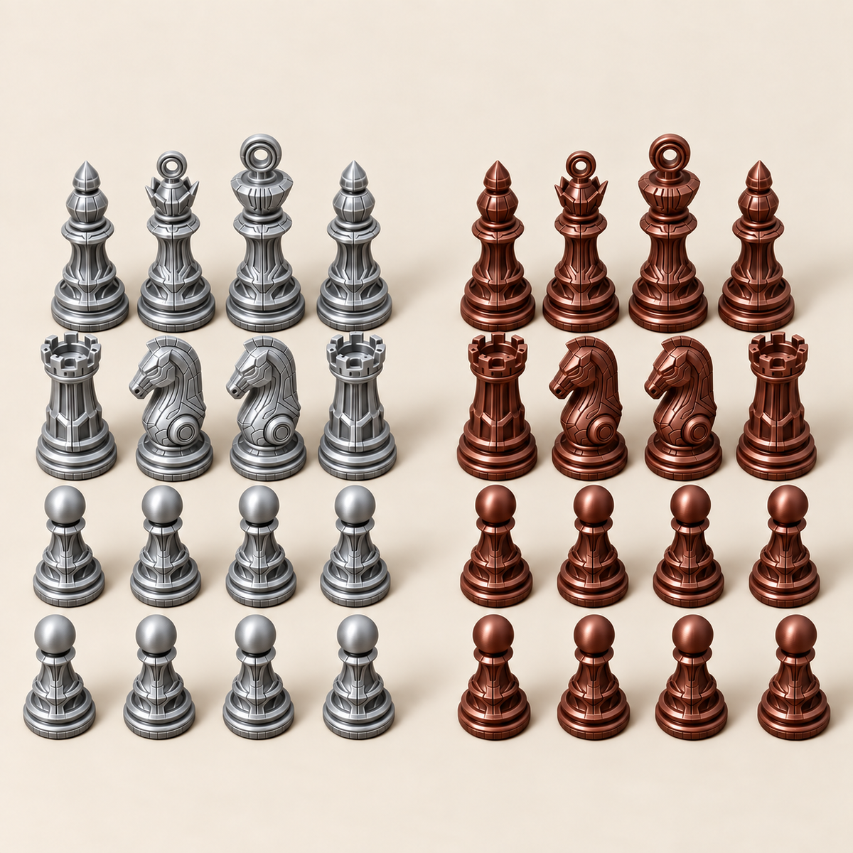 Cyber 1.0 – futuristisches Schachfigurenset mit 32 Figuren – Ansicht 10