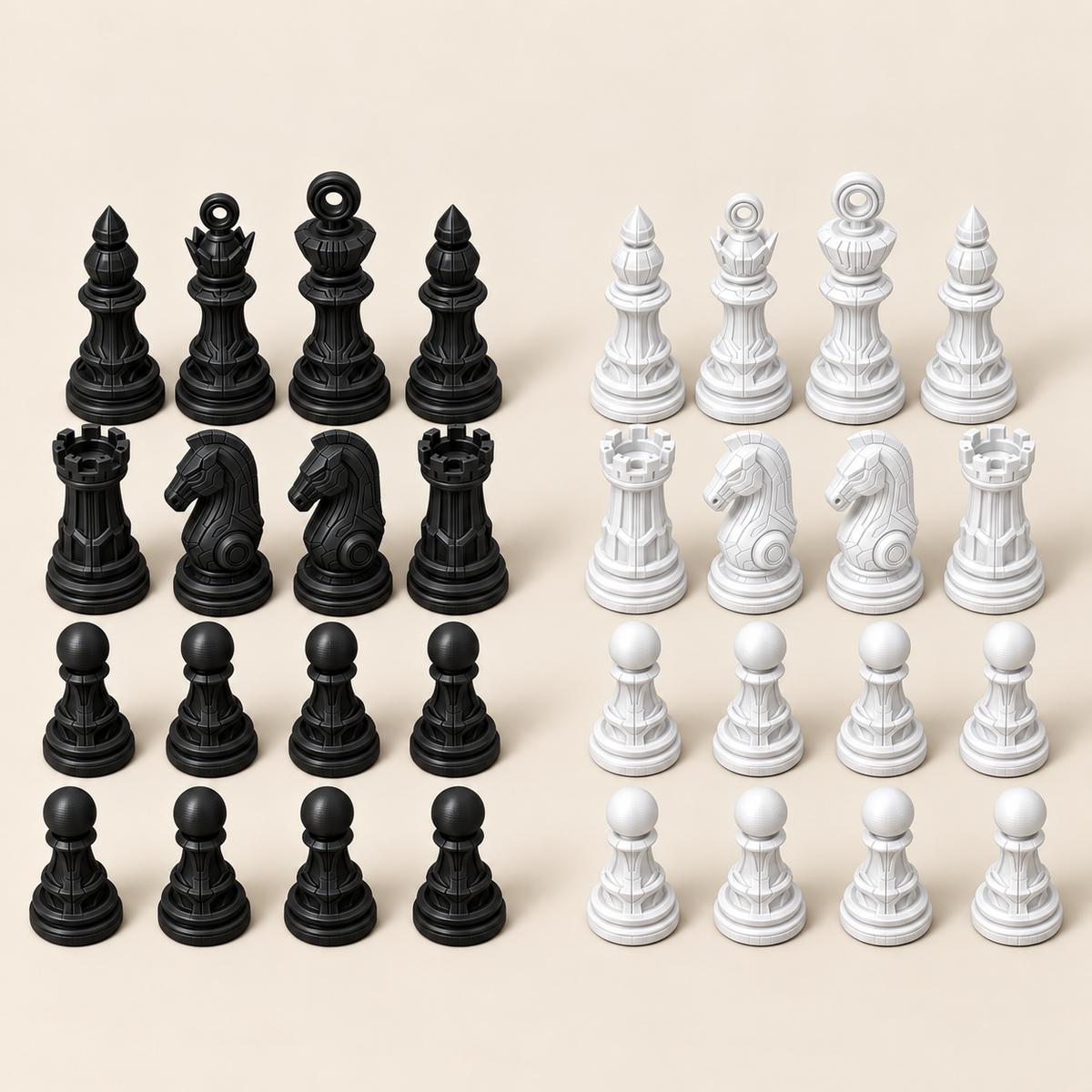 Cyber 1.0 – futuristisches Schachfigurenset mit 32 Figuren – Ansicht 11