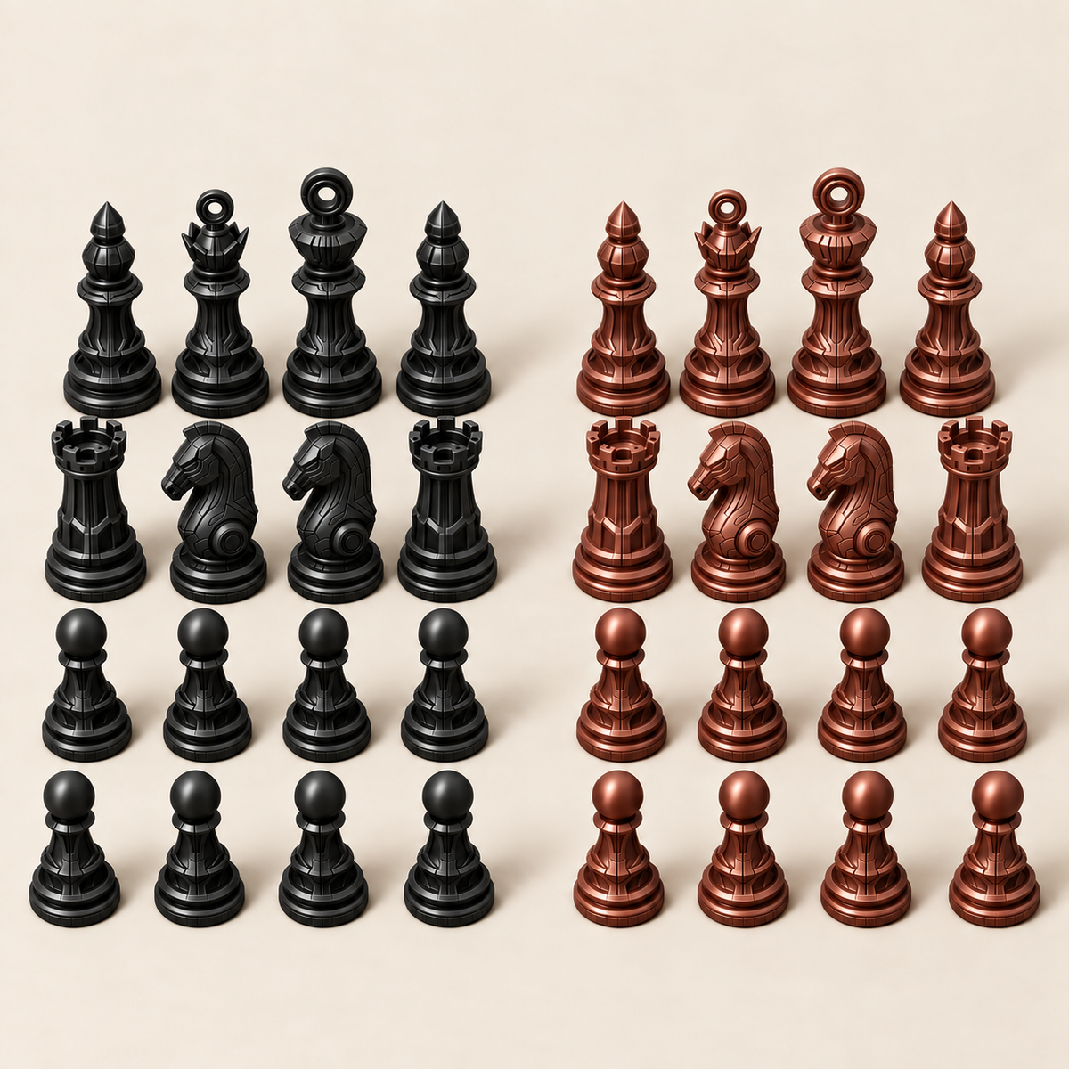 Cyber 1.0 – futuristisches Schachfigurenset mit 32 Figuren – Ansicht 12