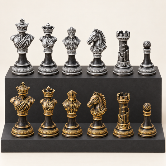 The Sculpted Throne – klassisches Schachfigurenset mit 32 Figuren – Ansicht 1