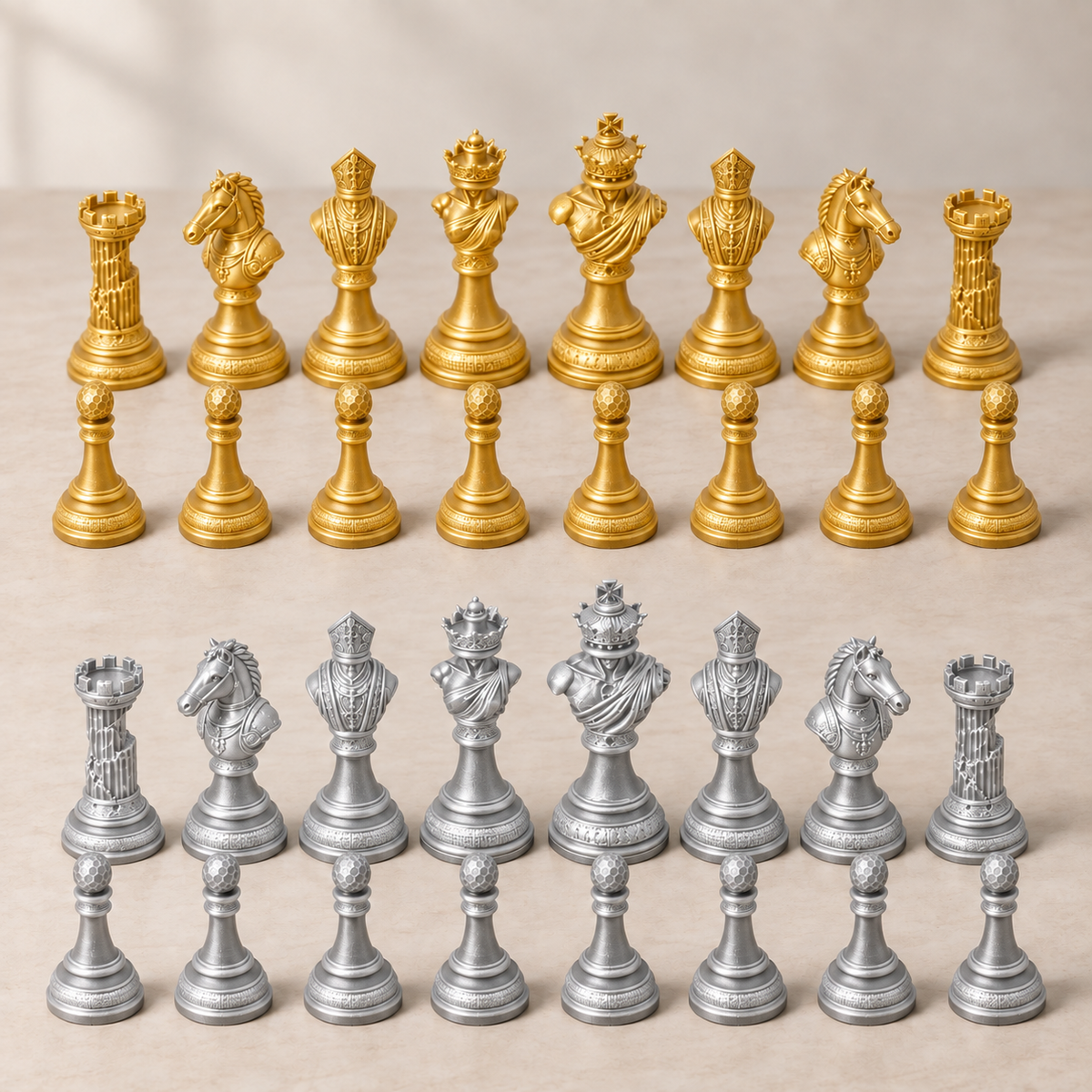 The Sculpted Throne – klassisches Schachfigurenset mit 32 Figuren – Ansicht 4