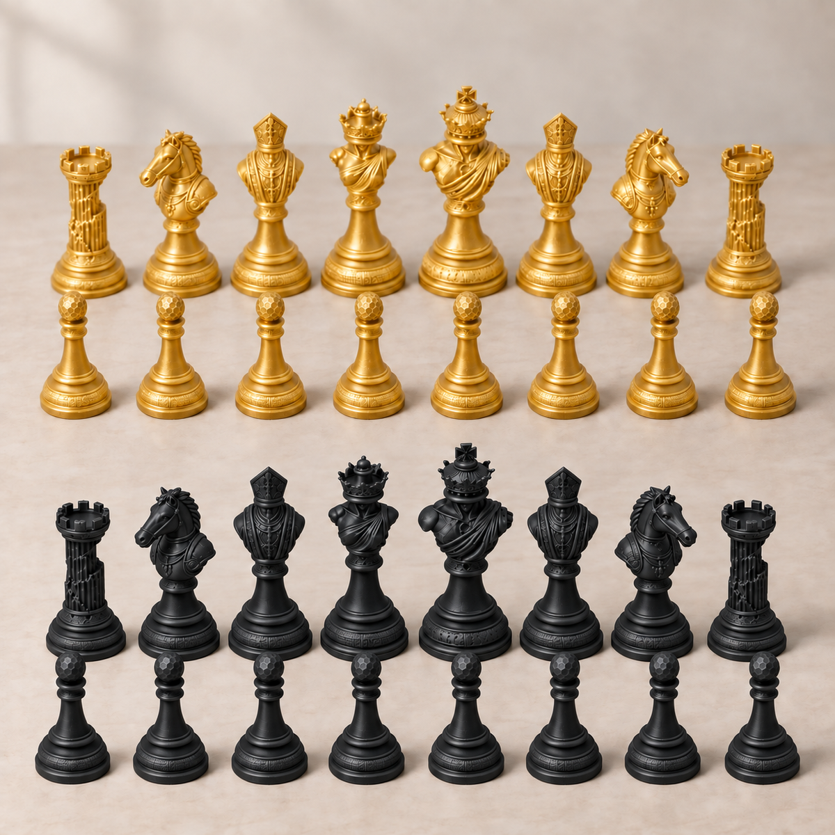 The Sculpted Throne – klassisches Schachfigurenset mit 32 Figuren – Ansicht 5