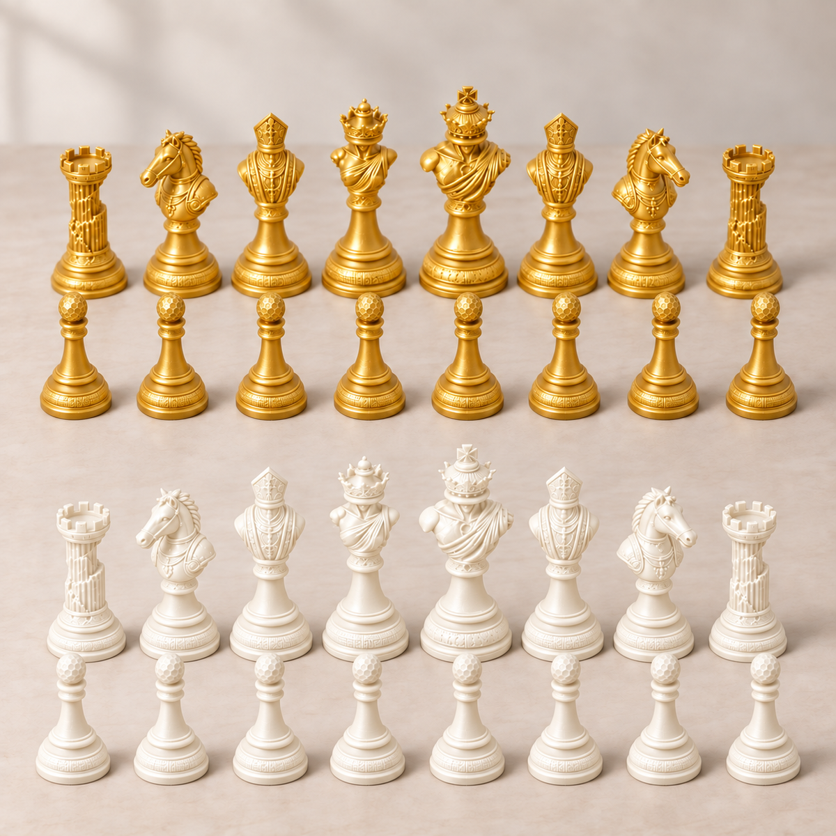 The Sculpted Throne – klassisches Schachfigurenset mit 32 Figuren – Ansicht 6