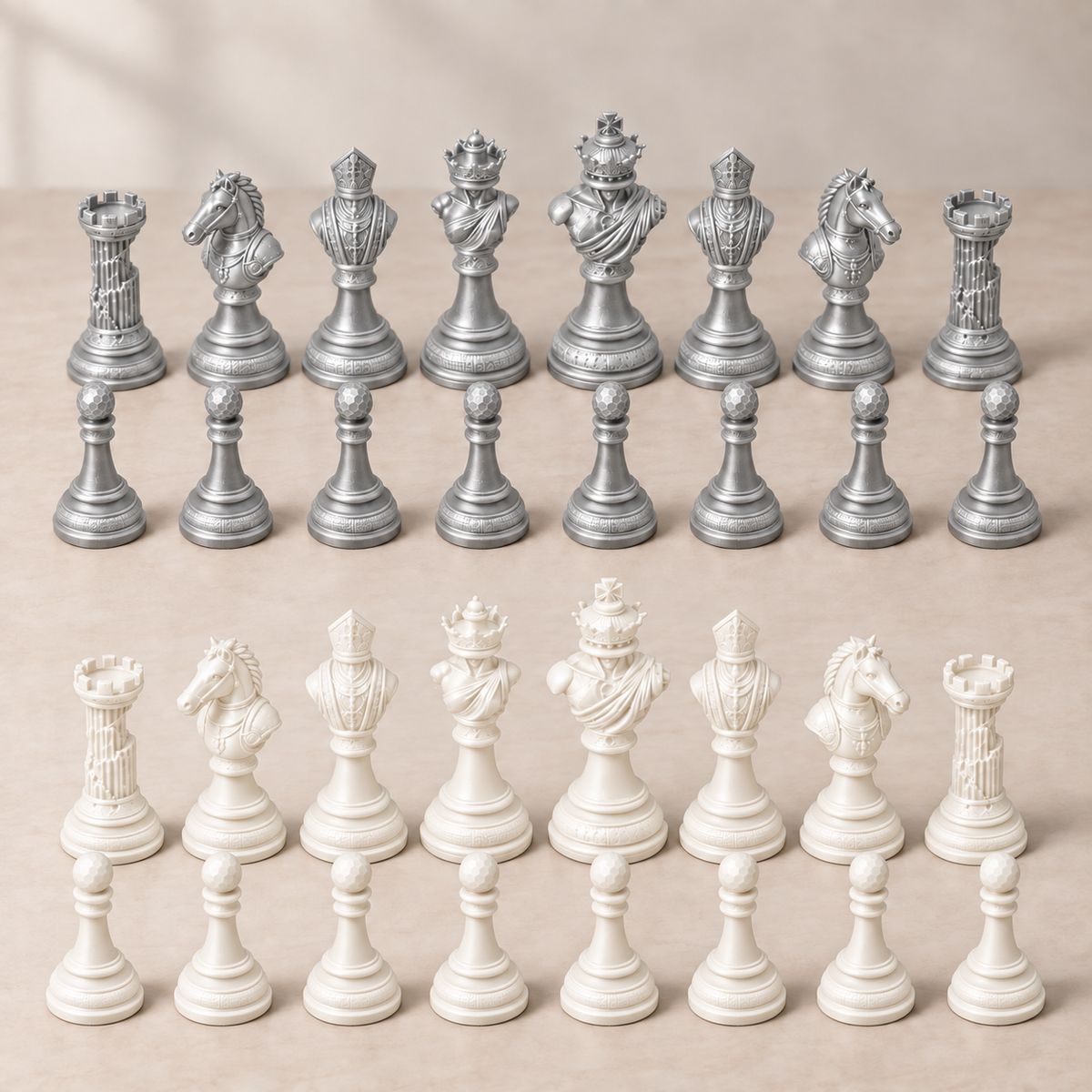 The Sculpted Throne – klassisches Schachfigurenset mit 32 Figuren – Ansicht 9