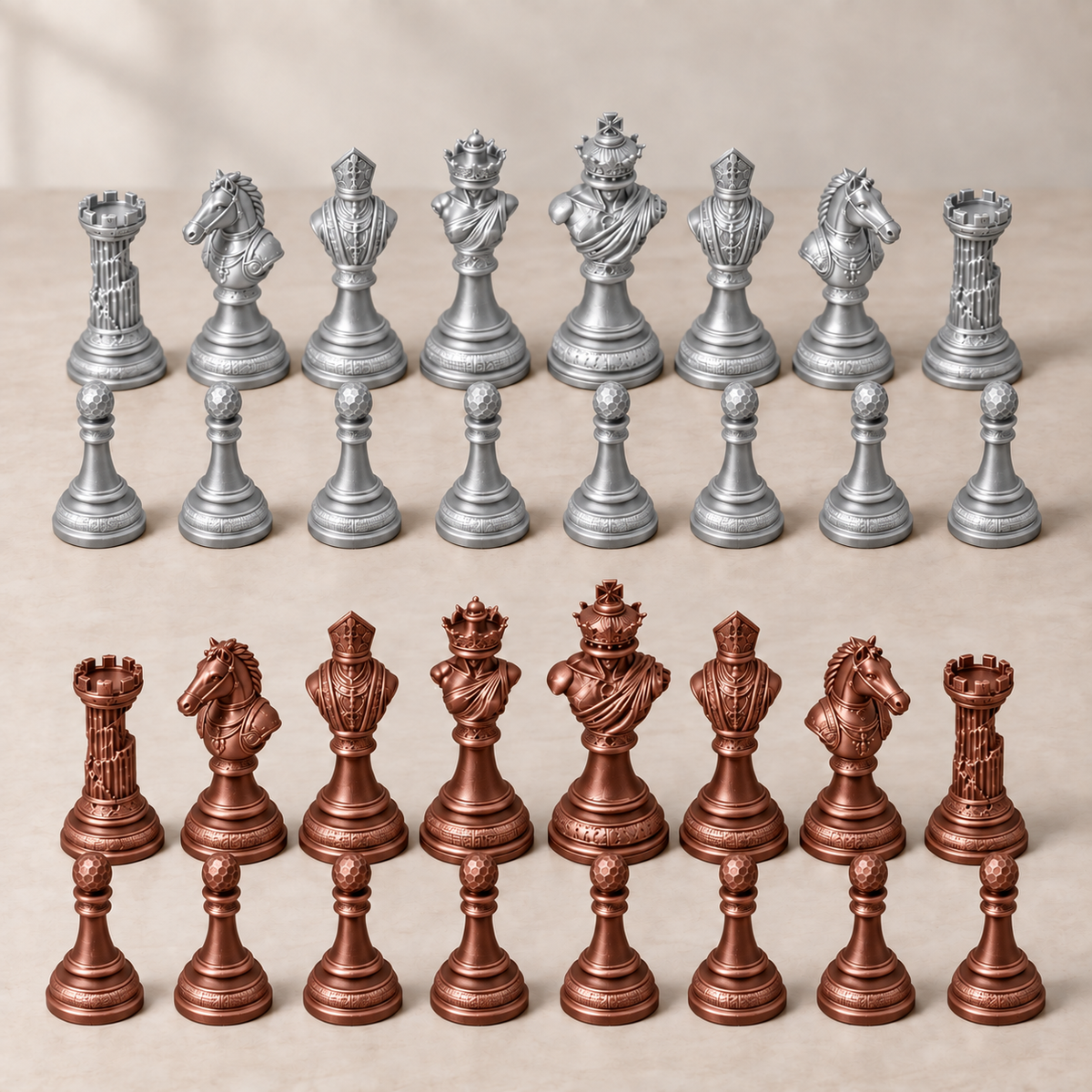 The Sculpted Throne – klassisches Schachfigurenset mit 32 Figuren – Ansicht 10