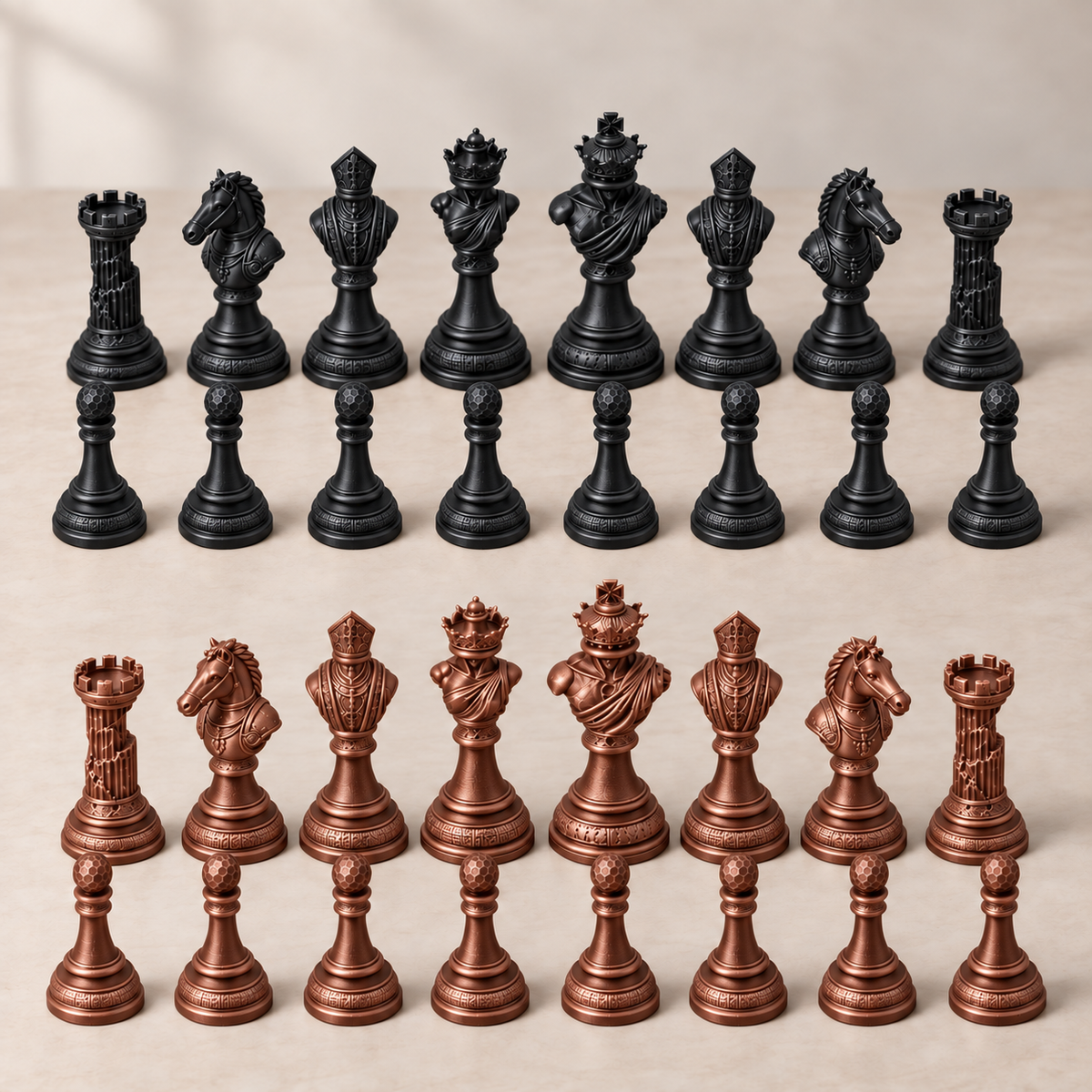 The Sculpted Throne – klassisches Schachfigurenset mit 32 Figuren – Ansicht 12